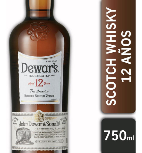Whisky Dewar's 12 Años 750 Cc 1 Unidad