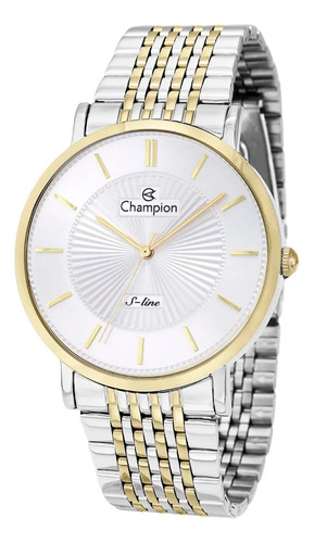 Relogio Champion Feminino Bicolor Misto Grande Slim Cn21158s