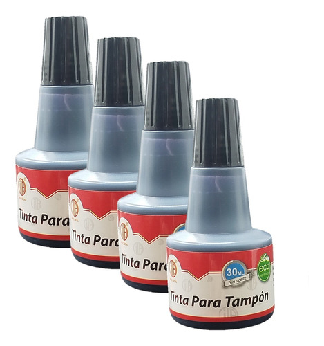 Pack X4 Tinta Timbres Manuales Tinta Para Sello Tinta Tampón