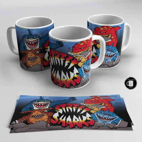 Taza Blanca 11 Oz / Street Sharks , M01 (1 Pz)