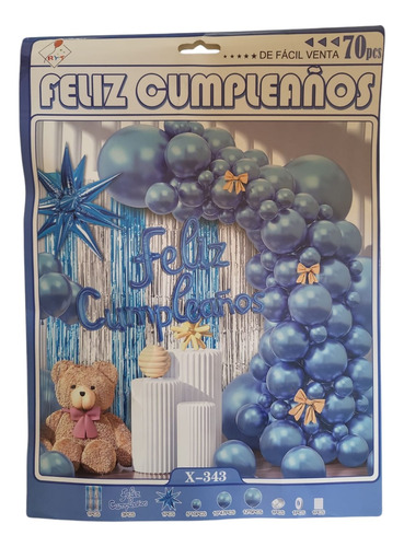 Gran Arco De Globos De Feliz Cumple Años 70pzas