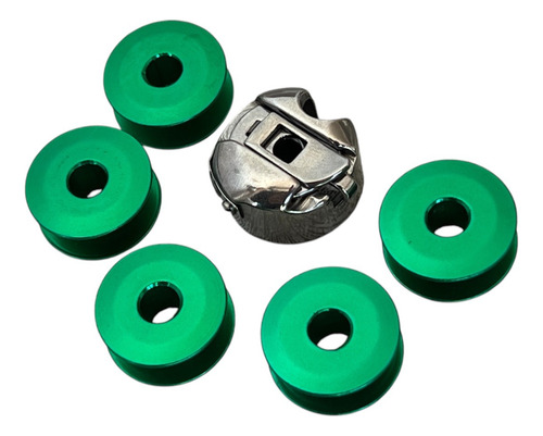 Bobina Y 5 Carretes Verdes Para Máquina Recta Industrial
