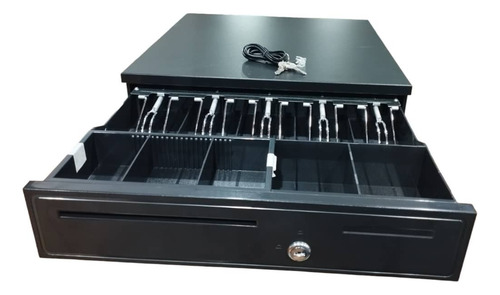 Caja Gaveta Metalica Para Dinero Negra Conexion Usb Y Llave
