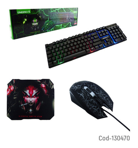 Imagen 5 de 5 de Kit Gamer Gamepro-x 3 Teclado, Mouse Y Mouse Pad *