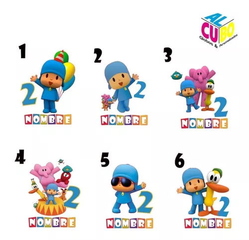 Kit 3 Playeras Pocoyo Cumpleaños Personalizadas #v17