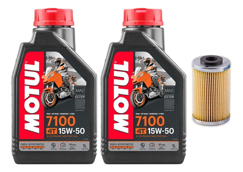 Kit Filtro Y 2l Aceite Motul 7100 15w50 Ktm Duke 200 250 390