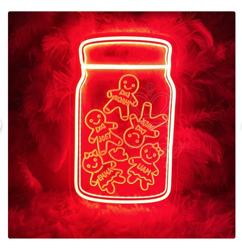 Letrero Led Neon Galleta Navidad Jengibre Christmas Alto30cm