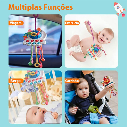 Brinquedo Montessori Sensorial Cordão Mão Morder Atividades
