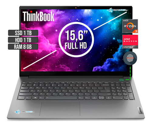 Lenovo Thinbook Amd Ryzen 3 5300u Ssd 1tb + Hdd1tb Ram 8gb