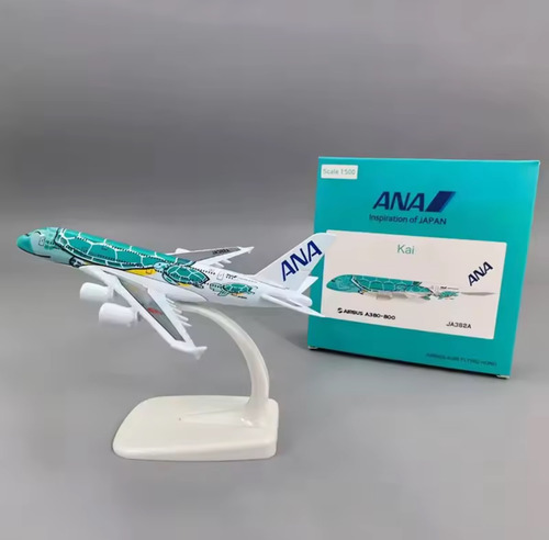 Airbus A380 Ana Library Tortuga- Avion A Escala 1/200 (22cm) Verde