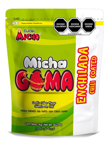 Gomita Sabor Mango Enchilada 1kg Micho Goma Dulces Con Chile