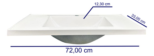 Kit Gabinete King Com Espelho P/ Banheiro 73cm Com Pia