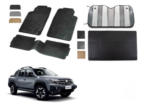 Tapetes Big + Cajuela + Parasol Renault Oroch 2021 A 2025 Negro