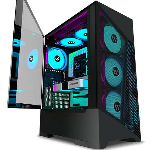 Kediers Carcasa Para Pc 6 Pwm Argb Fans, Atx Mid Tower Gamin