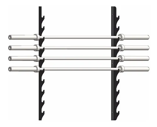 Rack Porta Barra Olimpica De Pared 10 Barras Cf Funcional