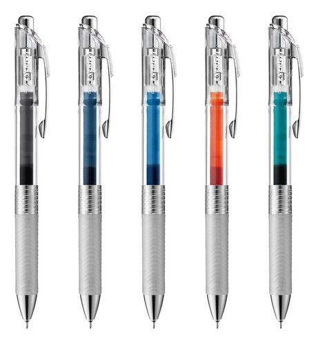 5 Boligrafos Tinta De Gel 5 Colores 0.5mm Pentel Energel