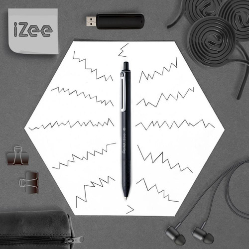 Caneta Esferografica Izee 1.0mm Pt/vm/az Pentel Bl.c/03