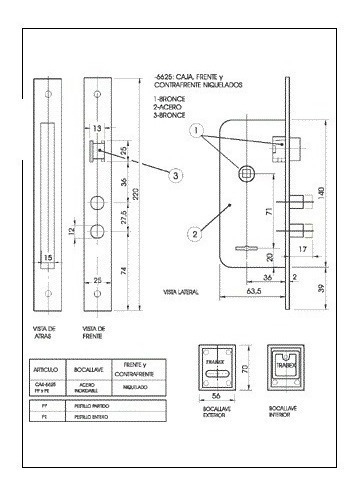 Imagen 2 de 6 de Cerradura Trabex 6625 , Simil Kallay 4002, 2 Pernos