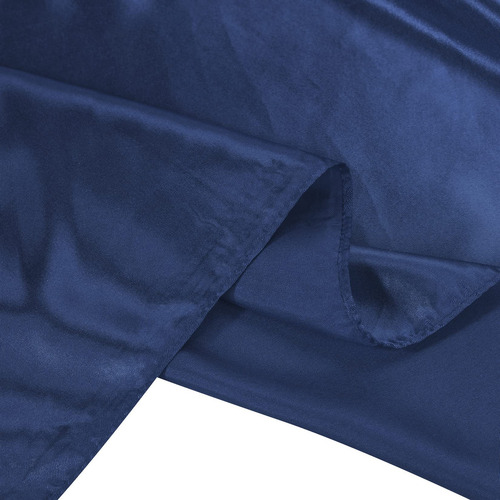 2pzs Masajes De Seda Sólido Para Mujer Pañuelo Tipo Seda Color Azul marino