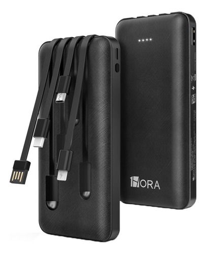 Batería Portátil 1hora Carga Rapida 10000mah 2.1amp 4 Cables