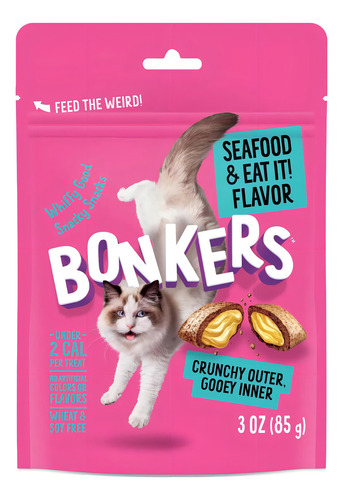 Bonkers Crunchy Cat Treats Seafood & Eat It! Flavor 3oz