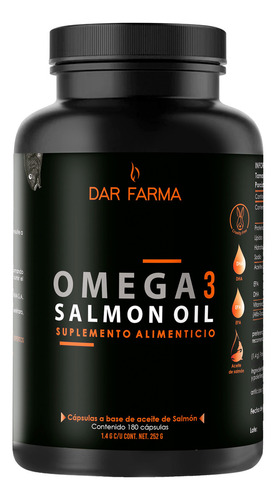 Omega 3 Con Epa Y Dha De Aceite De Salmon - 180 Cápsulas Sabor Pescado