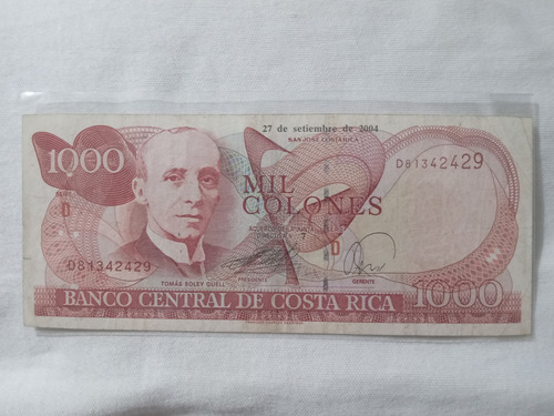 Billete De Costa Rica 1000 Colones Del Año 2004