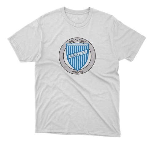 Remera Futbol Godoy Cruz Mendoza Escudo En El Pecho Blanca