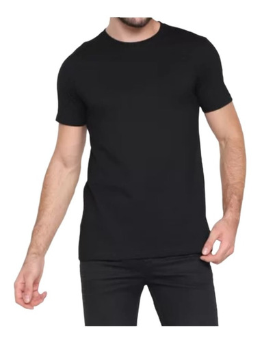 Camiseta Malha Pv Poliéster C/ Viscose Gola Careca Masculina