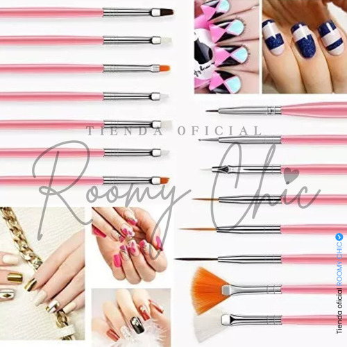 Pinceles Mano Alzada Liner+punteros+paleta Para Arte En Uñas