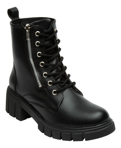 Botas Combat Mujer Urbana Militar Dakota Negro Fareli