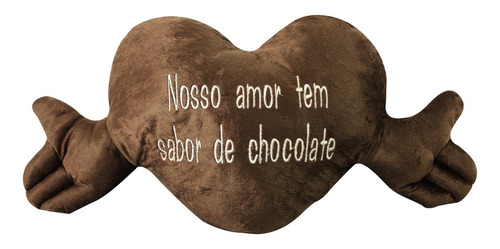 Imagem 1 de 1 de Pelúcia Coração Médio Marrom Nosso Amor Sabor Chocolate