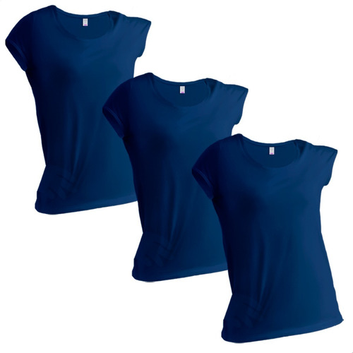 Kit 3 Camisetas Básicas Femininas Dry Fit Lisa Babylook 