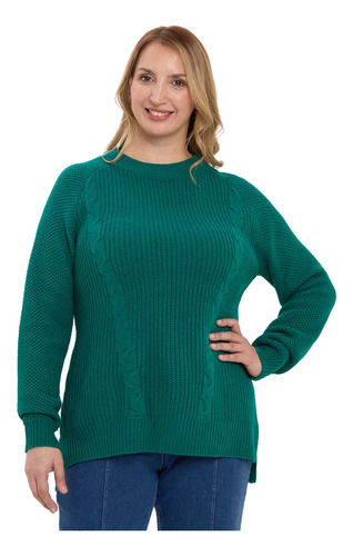 Sweater Mujer Calado Verde Fashion's Park