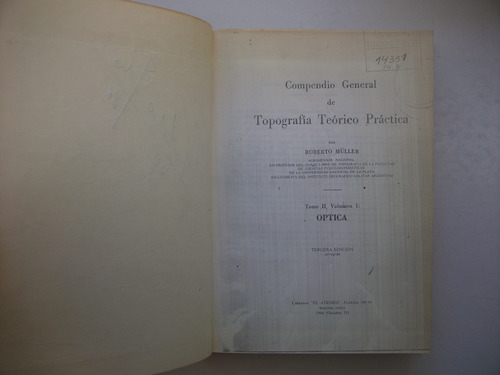 Compendio Gral Topografía Teórico Práctica - Óptica - Müller