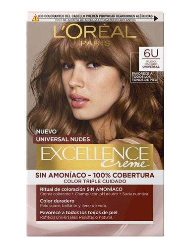 Tinta Excellence Universal Nudes Sin Amoniaco Nº6u