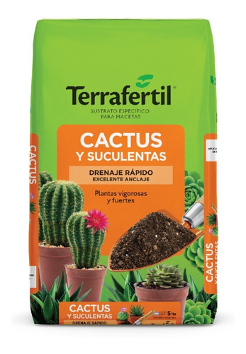 Sustrato Para Cactus Y Suculentas Terrafertil 5 Litros