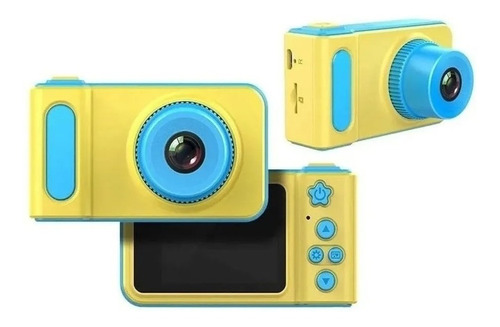 Mini Câmera Digital Infantil Foto/vídeo Azul E Amarelo