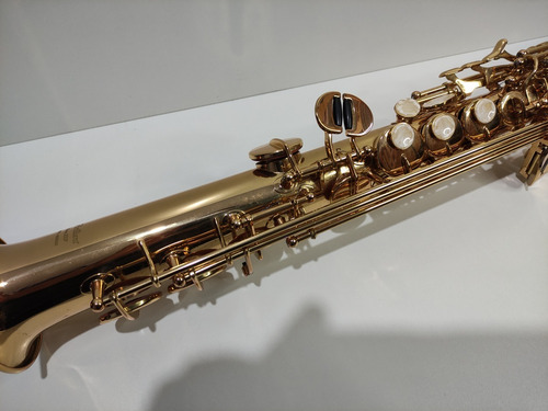 Saxofone Jahnke Brillance Sib Soprano Dourado Completo Reto