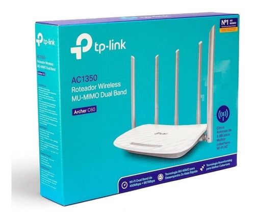 Router Wifi Tp Link Archer C60 5 Antena Doble Banda 5ghz Ac