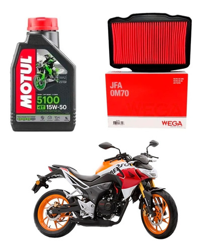 Kit Service Honda Cb 190 Filtro Aire + Motul 5100 Sia+