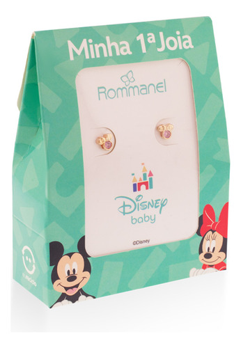 Brinco Rommanel Minnie Baby 1a Jóia Com Zircônias - 527350