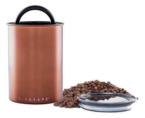 Airscape - Recipiente Y Cuchara De Café Inoxidable Con Tapa