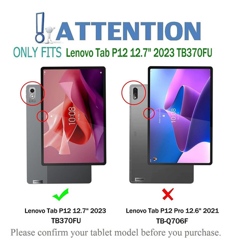 Funda De Teclado Lenovo Tab P12 - Retroiluminación 7 Colores