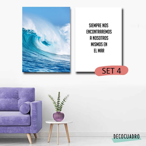 Imagen 6 de 10 de Cuadros Frases Decorativos Modernos Set 2u 40x50
