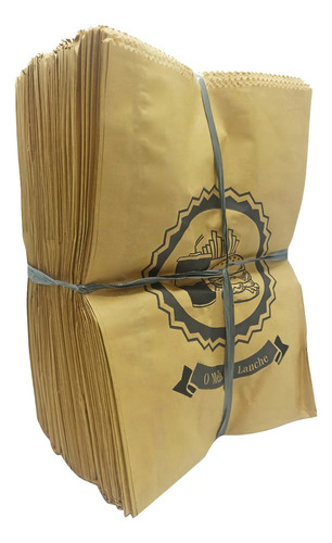 Saco Kraft Pardo Lanche Embalagem Delivery Sos M C100 Full