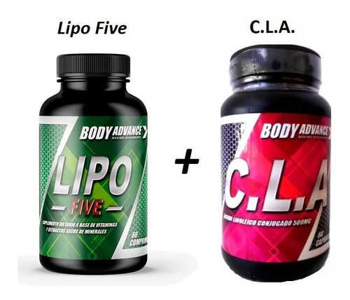 Combo Quemador De Grasa. Cla 60 Comprimidos + Lipo Five 60 Comprimidos. Body Advance