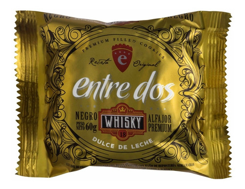 Imagen 2 de 7 de Alfajor Premium Entre Dos - Caja X12 Ud Choco Ddl Al Whisky