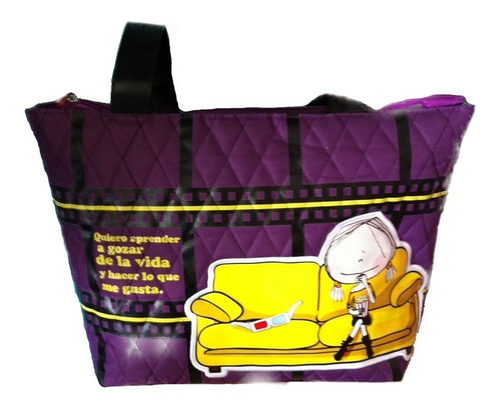Bolsa Color Morada Dama Juvenil Hablando Sola