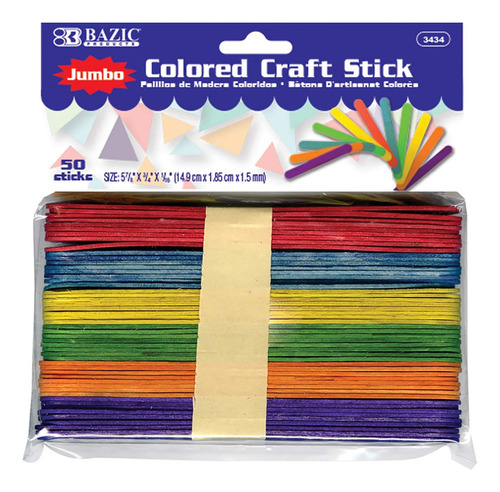 Bazic Palitos De Colores Para Manualidades Jumbo De Colore